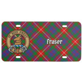 Clan Fraser of Lovat Crest over Tartan License Plate (Front)