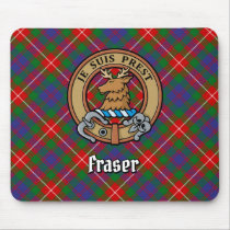 Clan Fraser of Lovat Crest over Tartan Mouse Pad