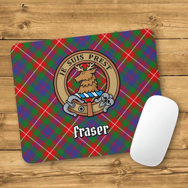 Clan Fraser of Lovat Crest over Tartan Mouse Pad (Creator Uploaded)