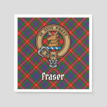 Clan Fraser of Lovat Crest over Tartan Napkins