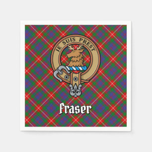 Clan Fraser of Lovat Crest over Tartan Napkins