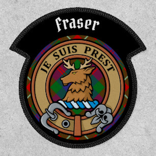 Clan Fraser of Lovat Crest over Tartan Patch