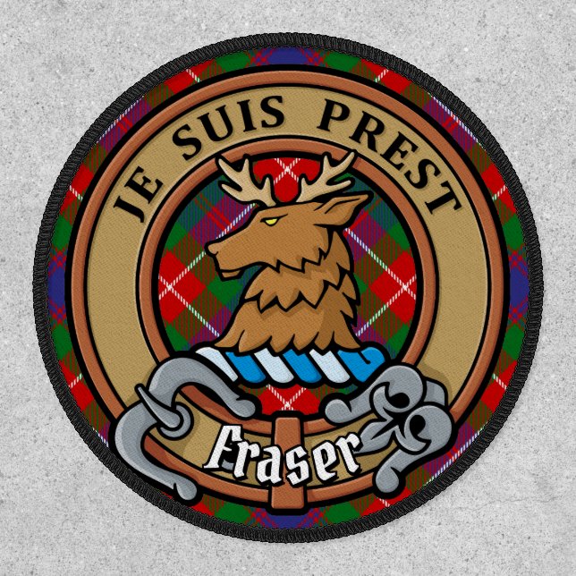 Clan Fraser of Lovat Crest over Tartan Patch (Front)
