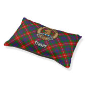 Clan Fraser of Lovat Crest over Tartan Pet Bed (Angled)