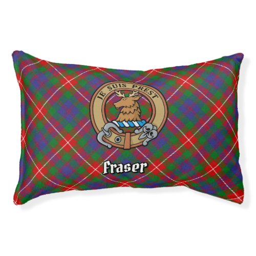 Clan Fraser of Lovat Crest over Tartan Pet Bed