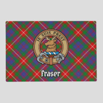 Clan Fraser of Lovat Crest over Tartan Placemat
