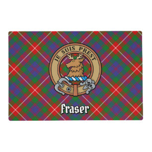 Clan Fraser of Lovat Crest over Tartan Placemat