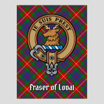 Clan Fraser of Lovat Crest over Tartan Poster