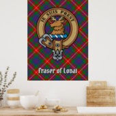 Clan Fraser of Lovat Crest over Tartan Poster (Kitchen)