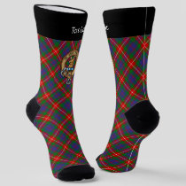 Clan Fraser of Lovat Crest over Tartan Socks