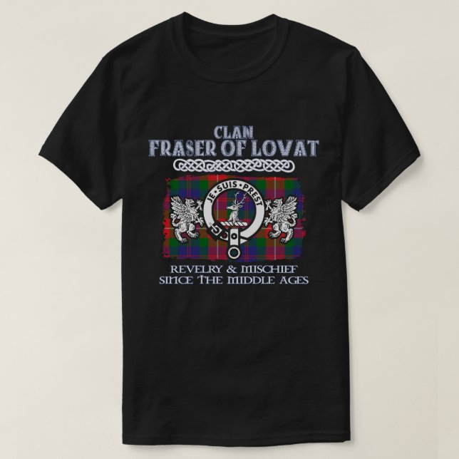 Clan Fraser of Lovat crest Scottish clans Scottish T-Shirt (Design Front)
