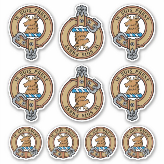 Clan Fraser of Lovat Crest Sticker Set (Front)