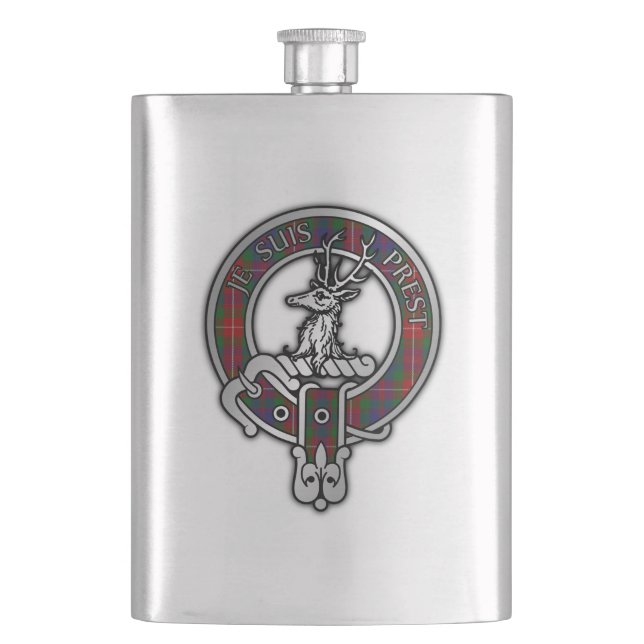 Clan Fraser of Lovat Crest & Tartan Flask (Front)