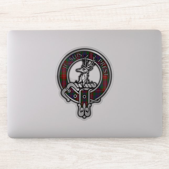 Clan Fraser of Lovat Crest & Tartan Sticker (Computer)