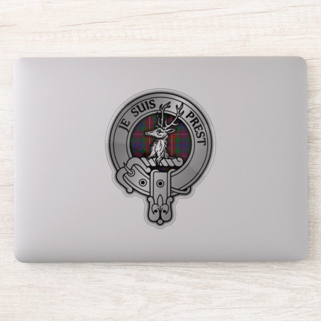 Clan Fraser of Lovat Crest & Tartan Sticker (Computer)