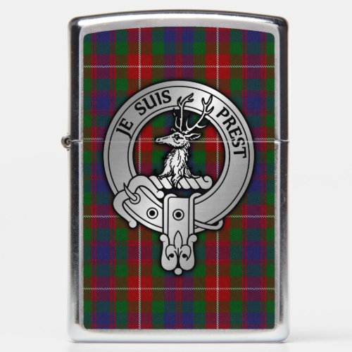 Clan Fraser of Lovat Crest  Tartan Zippo Lighter