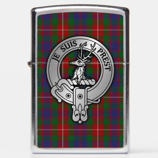Clan Fraser of Lovat Crest & Tartan Zippo Lighter (Front)