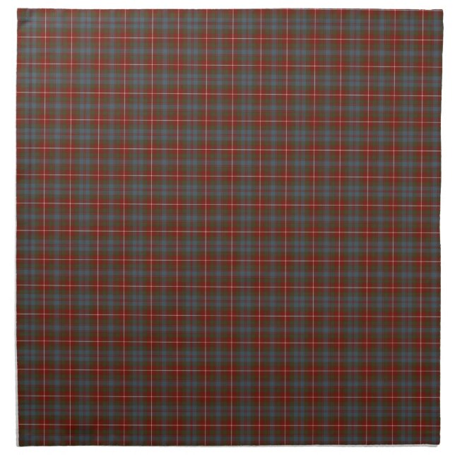 Clan Fraser of Lovat Dark Red Reproduction Tartan Napkin (Front)