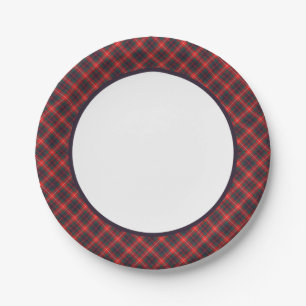 Clan Fraser of Lovat Modern Tartan Border Paper Plates