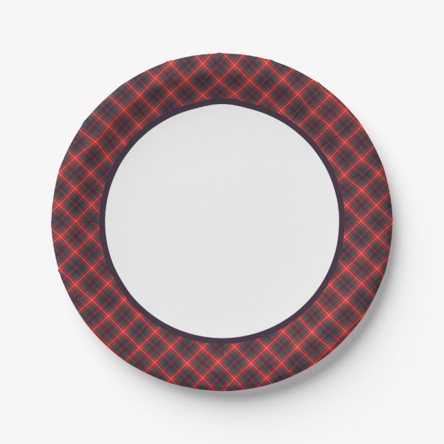 Clan Fraser of Lovat Modern Tartan Border Paper Plates (Front)
