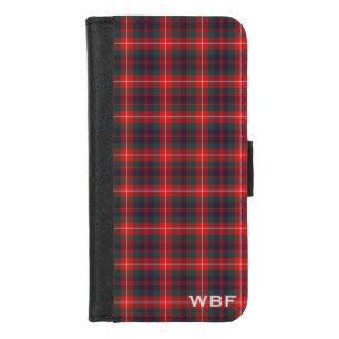 Clan Fraser of Lovat Modern Tartan Monogram iPhone 8/7 Wallet Case