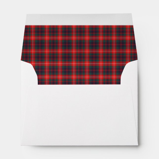 Clan Fraser of Lovat Modern Tartan Red Plaid Envelope (Back (Bottom))