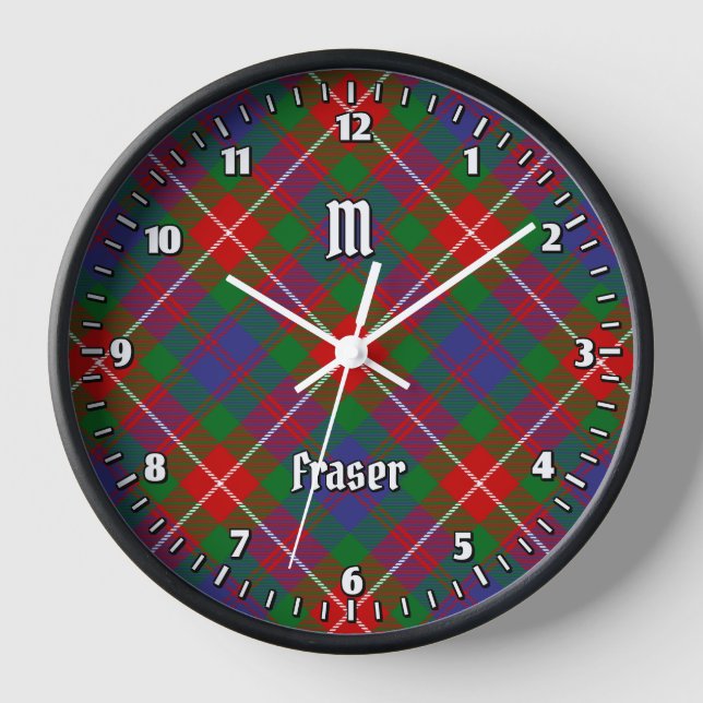 Clan Fraser of Lovat Tartan Clock (Front)