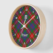 Clan Fraser of Lovat Tartan Clock (Angle)