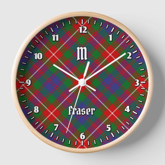 Clan Fraser of Lovat Tartan Clock (Front)