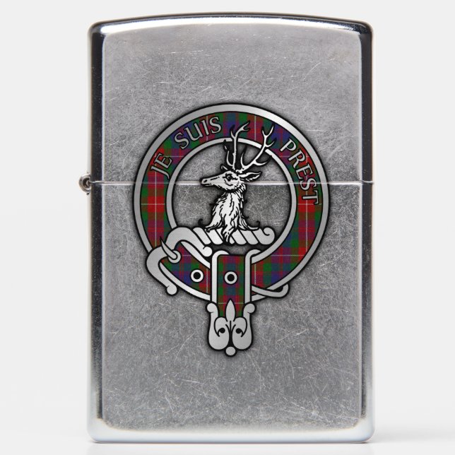 Clan Fraser of Lovat Tartan Crest Zippo Lighter (Front)