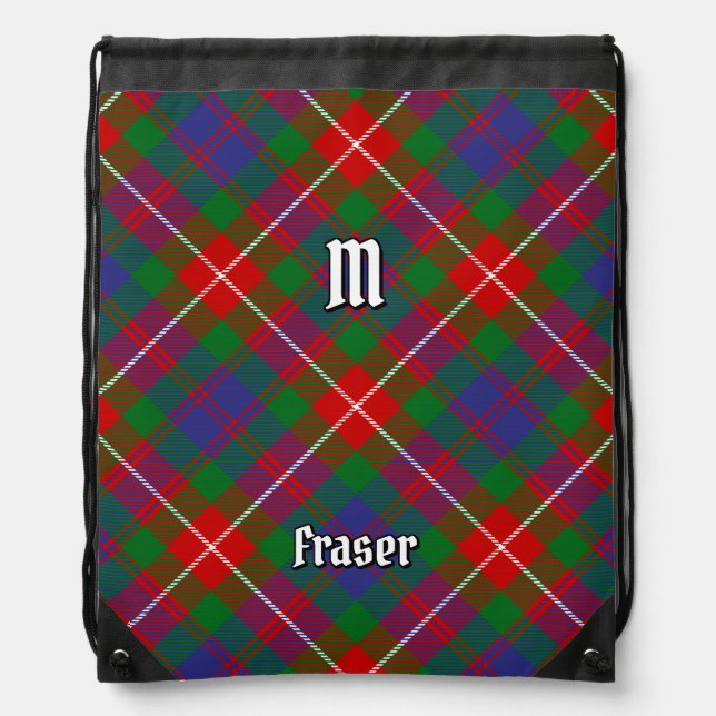 Clan Fraser of Lovat Tartan Drawstring Bag (Front)