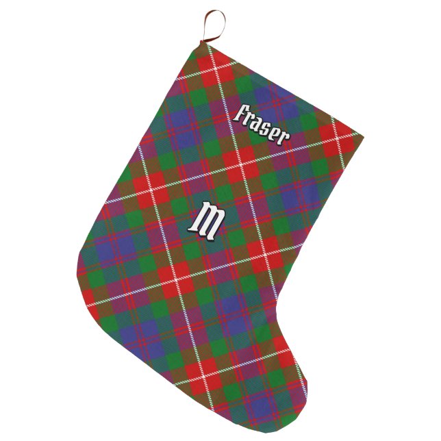 Clan Fraser of Lovat Tartan Large Christmas Stocking (Front (Hanging))