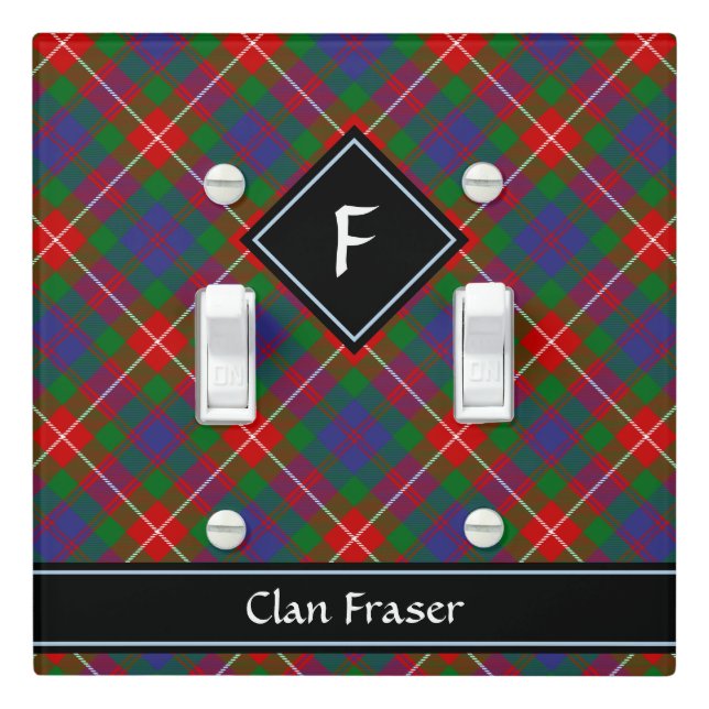Clan Fraser of Lovat Tartan Light Switch Cover (In Situ)