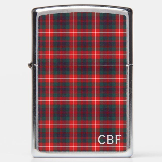 Clan Fraser of Lovat Tartan Monogram Zippo Lighter (Front)
