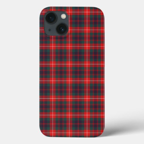 Clan Fraser of Lovat Tartan Red and Navy Plaid iPhone 13 Case
