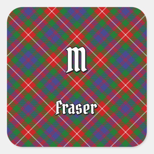 Clan Fraser of Lovat Tartan Square Sticker (Front)
