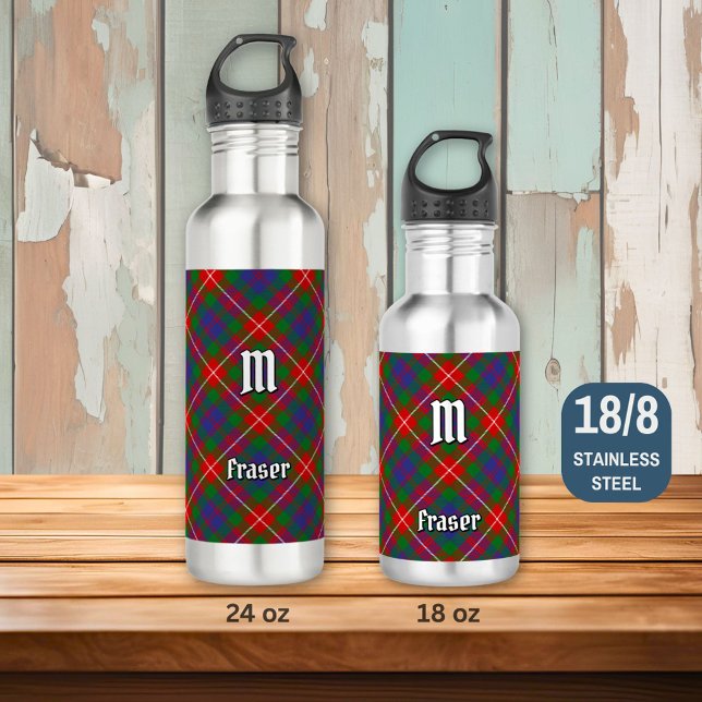 Clan Fraser of Lovat Tartan Stainless Steel Water Bottle (Creator Uploaded)