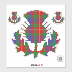 Clan Fraser of Lovat Tartan Thistle Sticker
