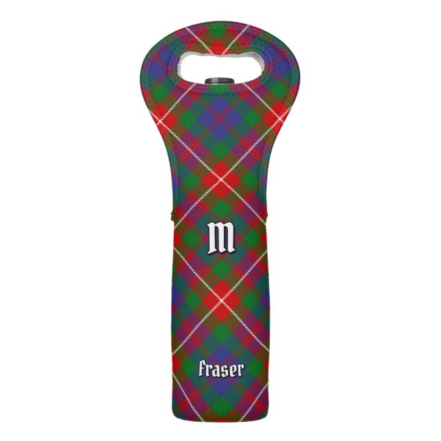 Clan Fraser of Lovat Tartan Wine Bag (Front)