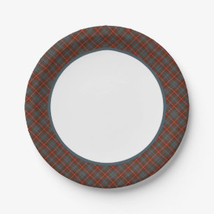 Clan Fraser of Lovat Weathered Tartan Border Paper Plates