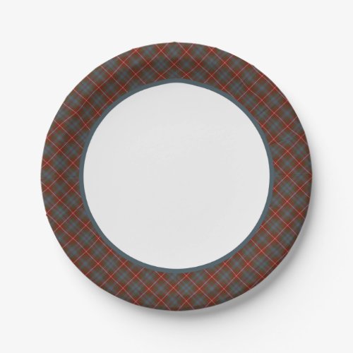 Clan Fraser of Lovat Weathered Tartan Border Paper Plates