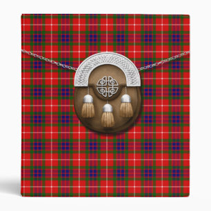Clan Fraser Tartan And Sporran 3 Ring Binder