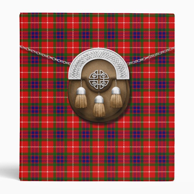 Clan Fraser Tartan And Sporran 3 Ring Binder (Front)