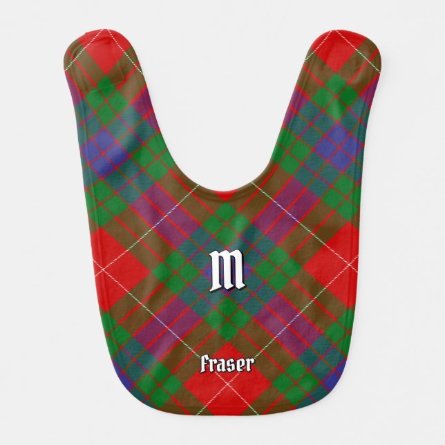 Clan Fraser Tartan Baby Bib (Front)