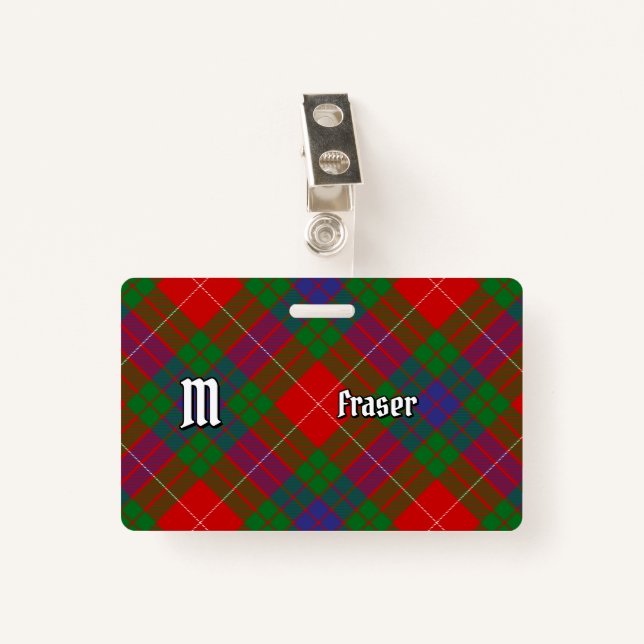 Clan Fraser Tartan Badge (Front with Clip)