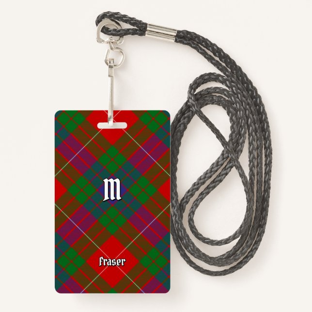 Clan Fraser Tartan Badge (Front with Lanyard)