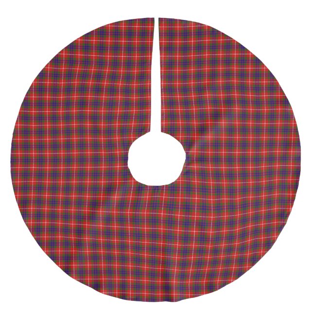 Clan Fraser Tartan Brushed Polyester Tree Skirt (Front)