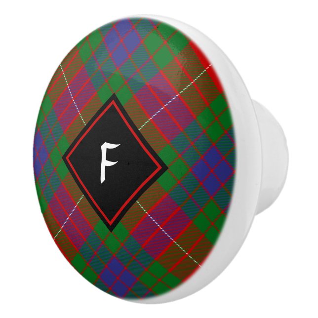 Clan Fraser Tartan Ceramic Knob (Right)