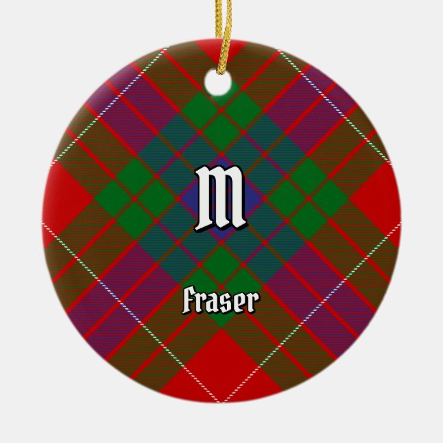 Clan Fraser Tartan Ceramic Ornament (Front)