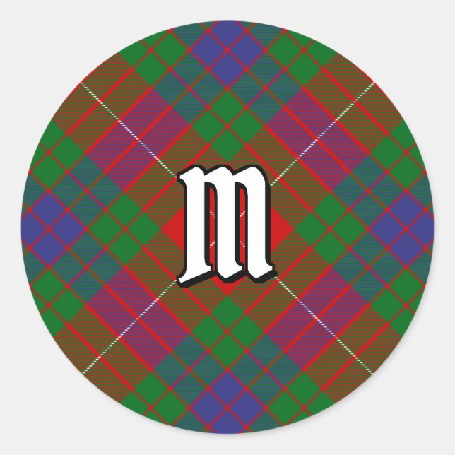 Clan Fraser Tartan Classic Round Sticker (Front)